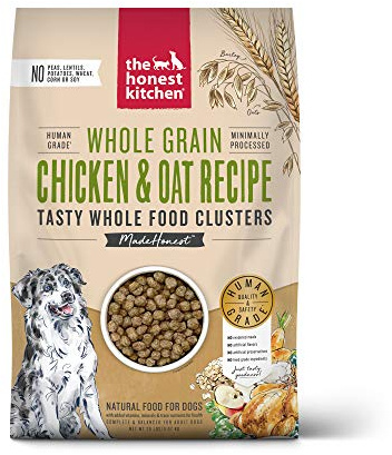 The Honest Kitchen Whole Grain Chicken & Superfoods Whole Food Clusters, Vet Crafted Human Grade Dry Dog Food, Skin, Coat, Digestion & Healthy Weight, 20 lb Bag
