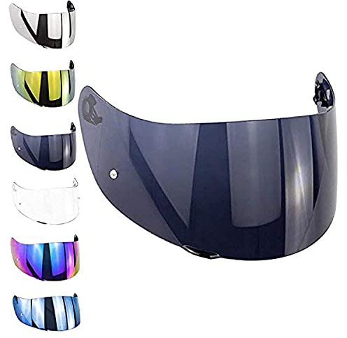 Visiera Casco compatibile con AGV K3 Sv K1 K5 K5s S4-Sv Horizon Stealth-Sv Skyline Strada Numo Aftermarket Oro Blu Specchio Arcobaleno Trasparente Fume GT-2 (Fume')