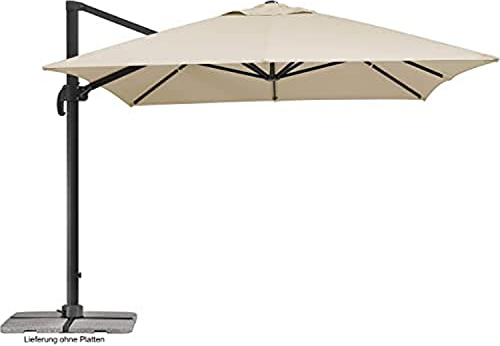 Schneider Sonnenschirm Rhodos Grande, natur, 400 x 300 cm rechteckig, 787-02, Gestell Aluminium, Bespannung Polyester, 26.6 kg