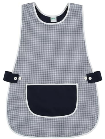 Siry Work Tablier scolaire pour enfants, cuisine femme, taille unique, réglable à la taille avec deux boutons qui le rendent facile à porter, fabriqué en Italie, Art. Dahlia, bleu foncé, Taille unique