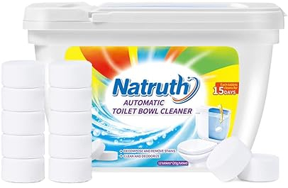 NATRUTH Automatic Toilet Cleaner, 20G*12 tablet Toilet Bowl Effervescent Cleaner Tablets Deep Clean Toilet Rim Block Lasting for 15 Days