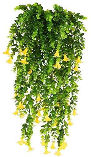SLFYEE 3pcs Lierre Artificielle Extérieur 75CM Mur Fleur Artificielles Liseron Grimpant 5 Branches Plastique Fausse Plante tombante pour Decoration Maison Jardin Porte Balcon Mariage Jardin