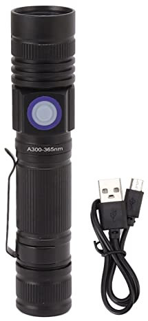 UV 365nm Ficklampa USB Uppladdningsbar Handhållen UV LED Ficklampa Bärbar Resin Curing Light Urin Detektor för Hemfabriker
