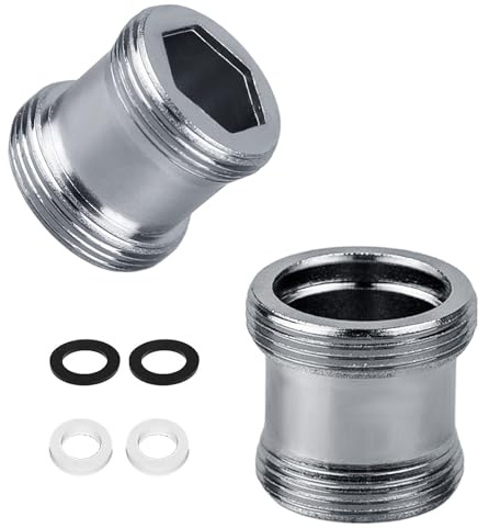 2er-Pack Wasserhahn Adapter M18 auf M22 - Gewindeadapter für Außengewinde M18 und M22, ideal für Luftsprudler und Waschbecken