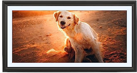 LTYHHK Marcos panorámicos de madera maciza de 12 x 24 pulgadas con paspartú blanco de 10 x 22 pulgadas, pantallas de 10 x 22 pulgadas con paspartú o 12 x 24 pulgadas sin paspartú, marco de póster de