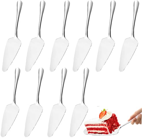 QYDMIN Set de 12 Spatules à gâteau pour Couper Les gâteaux, en Acier Inoxydable avec des Bords Dentelés, Convenant Aux Cuisines, Restaurants, Fêtes, Lavable au Lave-Vaisselle