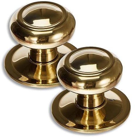 Jdel Confezione da 2 pomelli per porta in stile tradizionale dorato