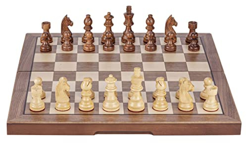 Schach Nichtmagnetische Faltschach-Set mit Gegengewicht Bottom Botting-Schachfiguren, 15,7 Schach-Set mit handgefertigten Schach- und Aufbewahrungssäcken, hölzerner Schach-Set for Erwachsene, tragbar