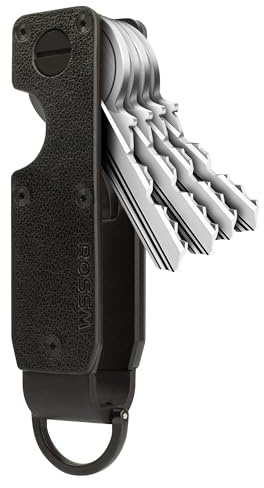 ROSSM Schlüssel-Organizer | Kompakter Schlüsselhalter aus Metall | Minimalistischer innovativer Schlüsselanhänger | Mini-Schlüsseletui, das bis zu 6 Schlüssel schützt