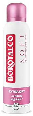 Borotalco Bodyspray Soft - Efficacité 48 heures - Formule avec Active VegetalcTM pour une triple protection contre la transpiration - 0% d'alcool - Déodorant pour homme et femme