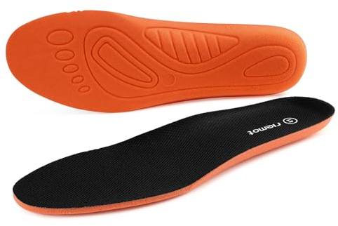 riemot Sport Insoles for Men & Women – Shock-Absorbing Sports Insole for Running, Walking, Cushioned Breathable Shoe Inserts for Hiking, Active Lifestyles Soft Inner Soles, Black, UK 9