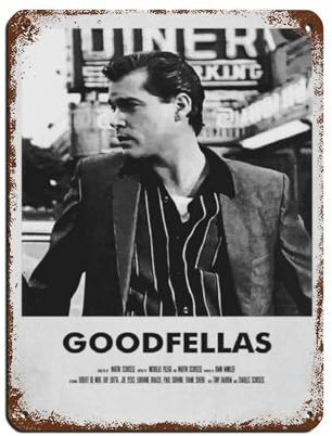 Goodfellas Klassische Retro-Filmplakate Film 1 Leinwand Wandkunst Dekor Gemälde für Wohnzimmer Zuhause D Blechschild Vintage Metall Pub Club Cafe Bar Home Wandkunst Dekoration Poster Retro 30 x 40 cm