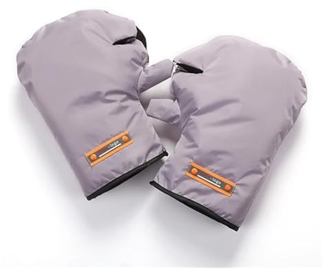 ZOLULA Manchons Vélo Guidon, Couvre-Mains, imperméables, Gants Hiver Chauds Chauffe-Vent, Gants Coupe-Vent, protège-Mains en Peluche épaisse (Color : Gray, Size : M)