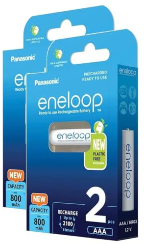 Eneloop 2 x 2 batterie ricaricabili micro AAA 800 mAh Ni-MH