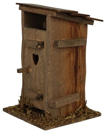 ZICOM Krippenzubehör Toilettenhaus 7x7x11cm Holz – Handgefertigtes Miniatur-Toilettenhaus für Krippen
