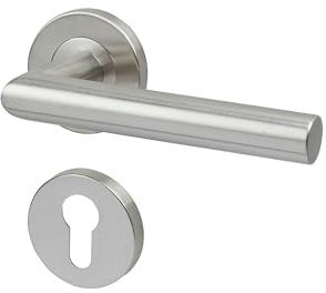Yale Claire Maniglia con Rosetta per Cilindro, Modello 35-S4CL-RRCY-88-3101, Acciaio Inox 304, Satinato, Regolabile, per Porte Interne, Facile Installazione