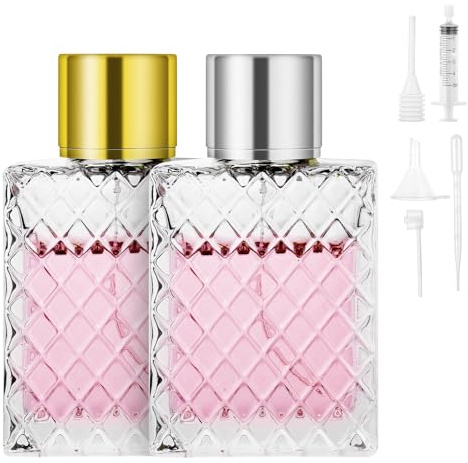 LOPHE Nebulizzatore Profumo, 2 Pz 100 ml Atomizzatore Profumo Bottiglia di Profumo Vuota, Vetro Nebulizzatore Profumo Contenitore Profumo per Viaggiare, Festa, Vita Quotidiana