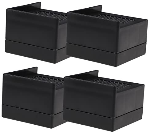 CHILDWEET 4pcs Heavy Duty Bed Risers in Black Slip Mats for Mattress Height Raiser