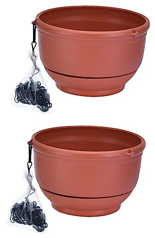 POPETPOP Ensemble De Pots De Fleurs Chlorophytum Pots De Fleurs Suspendus en Plastique Design Simple Parfait pour Le Bureau Et Le Salon