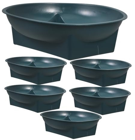 Mikikit Lot De 6 Pots à Fleurs Verts pour Compositions Commémoratives, Jardinières Funéraires 16x16x5 Cm en Polypropylène Résistant pour Jardin Extérieur Et Cimetière