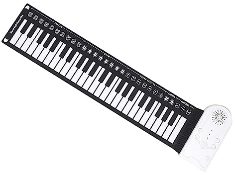 Yardwe Piano Electrónico Portátil Enrollable Material de Silicona y Abs de 49 Teclas y Diseño Compacto Negro Tono de Buena Calidad para Adultos y Niños