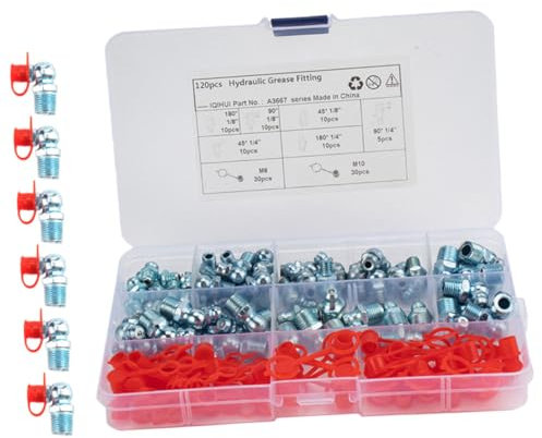 Ciieeo Graisseurs Multi-angles Droit Coudé Pour Lubrification Diverses Applications Métal Robuste Kit De Buses De Graissage