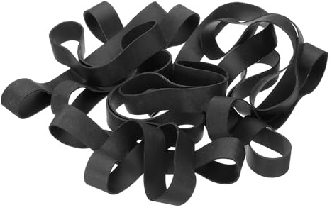 sourcing map 30Pcs Rubber Bands, 7.48 x 0.79 Inch Elastic Stretchable Rubber Bands Home Office Supplies for File Folders Little Boxes Securing Trash Can, Black