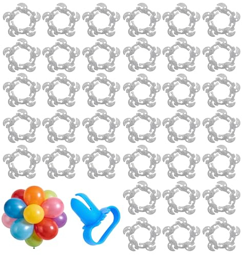 150 PCS Balloon Clips Kit, Reusable Balloon Connector Set for Arch, Column Stand, Party Backdrops, for Wedding, Birthday, Baby Shower, Celebrations Decorations, Tying Tool Included