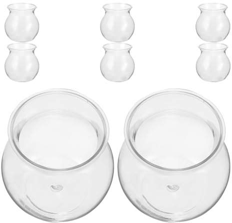 DIYEAH Boccia per Pesci Globo e Terrario Vegetale Trasparente 8 Pezzi per Piante Grasse e Decorazione Interna da Scrivania Design Unico e Osservazione Chiara