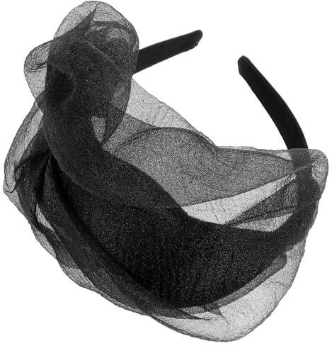 Ciieeo Serrage-tête Rétro pour Femmes Noir en Tissu Léger, Accessoire de Coiffure Confortable et Élégant pour Fêtes et Anniversaires