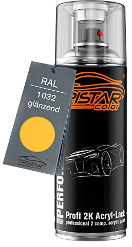 TRISTARcolor RAL 1032 Ginstergelb glänzend 2K-Acryl-Lack Spraydose | Sprühdose 400 ml, schnelltrocknend