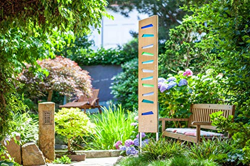 Gartenskulptur aus Holz und Glas. Gartendekoration als Unikate handgefertigt und wetterfest