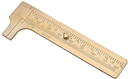 Messschieber 1-teiliger Mini Retro Messing Messschieber Doppelmaßstab Mm/Zoll 80mm 100mm Taschenlineal Präzisionsmesswerkzeug (Double scale 80mm)