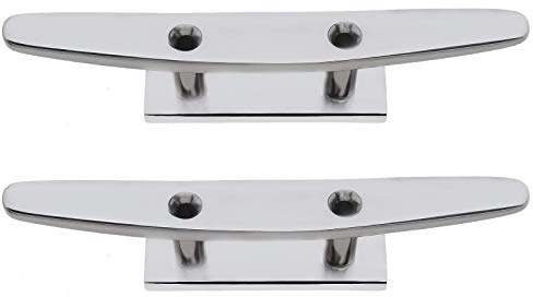 OTOTEC Belegklampe Klampe 2 STK. 4 Zoll 316 Edelstahl Festmacher Stollen 2 Löcher Niedrige Flache Klampe Für Boote Zubehör Dock Festmachen Marine Deck Seil Sicherung