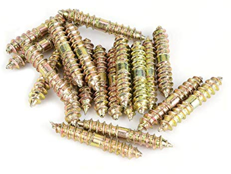 Jeanoko 20 Stück 5 * 30 mm Passschraube Selbstschneidende Gewindeschraube Holzbearbeitungsmöbelverbinder Doppelendschraube