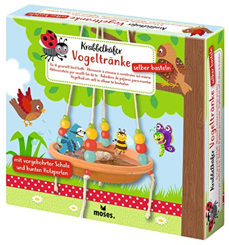 Moses. Krabbelkäfer Vogeltränke zum selber Machen, Wildvogel Tränke zum Aufhängen auf dem Balkon, der Terrasse oder im Garten, hängendes Vogelbad zum Selbstgestalten für Kinder ab 4 Jahren