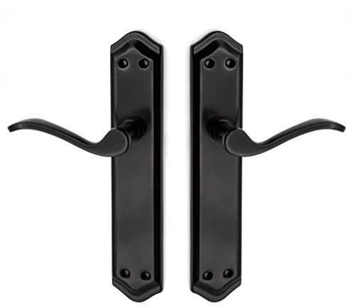 ARCO · Juego de manillas para puerta, acabado negro mate. Fabricado en aluminio