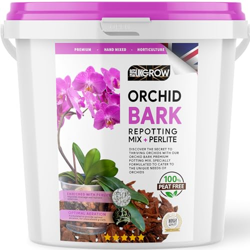 UK GROW Premium 3L Bucket of Orchid Focus Care Repotting Bark Soil tub Compost Perlite Mix 1l 2l 3l 4l 5l 10l 20l 30l (3 litre)