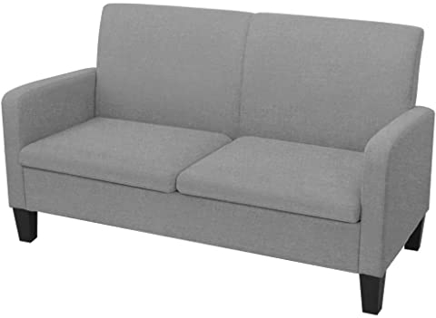 Homgoday 2-Sitzersofa Sofa Couch Doppelsofa Relaxsofa Polstersofa Sofa Modern Loungesofa Wohnzimmersofa für Wohnzimmer Empfang Büro 135 x 65 x76 cm Hellgrau