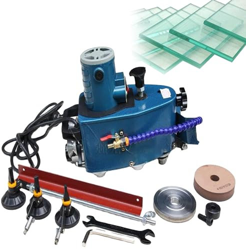 Qiang 800W Máquina De Borde De Vidrio Pequeña Portátil,Bordeadora De Vidrio Eléctrica,Recta,Redonda,Biselada Amoladora De Borde,Máquina De Pulido De Bordes para Acrílico,Mármol
