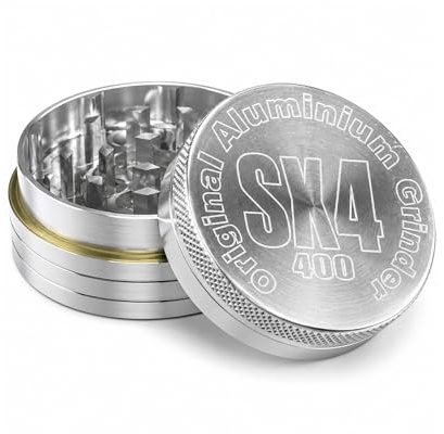 40mm Metal Grinder 2 Part Aluminium SX4 Spice Crusher, Herbs and Spice Grinder, Smoothly Grinds Dry Herbs and Spices