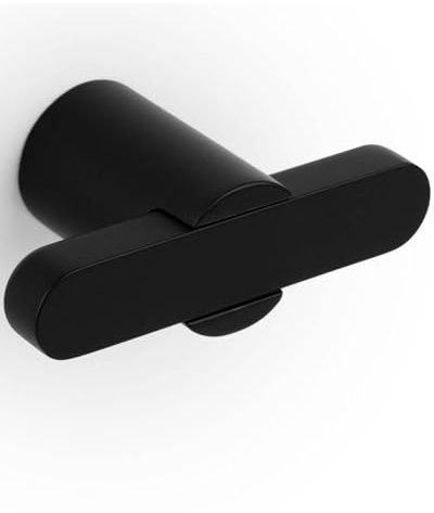 Gedotec Möbelknopf aus Vollmetall schwarz matt | FUSION | Knöpfe für Küchenschränke - 58 x 31,5 mm inkl. Befestigungsmaterial | Türknöpfe für Schränke Schubladengriff