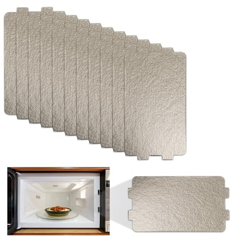 12 Placa Mica Microondas, 11.6 x 6.4cm Hoja de Mica, Cubierta de Guía de Ondas, Repuesto Papel Mica Microondas, Placa de Mica Cortable para Microondas y Tostadoras Universales