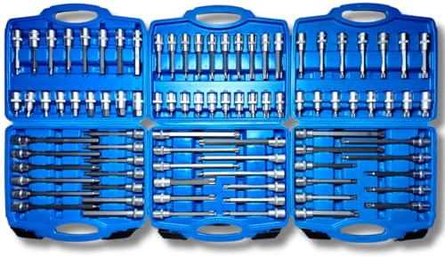 AC Tools | Juego Profesional 3 Maletines medida 1/2 De Torx, Allen y XZN SPLINE 88 Piezas super completo