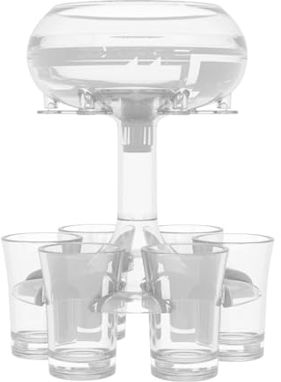 Distributeur de verres à liqueur en acrylique - Distributeur de vin en acrylique imitation verre - Porte-bec verseur de fête - Distributeur de boisson pour six verres pour vin, bière, whisky, café,