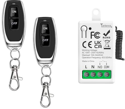 Tedeligo 433 Mhz AC 220V 230V 1Canale Interruttore Di Controllo Remoto Wireless Modulo Ricevitore Rele RF Con 2 Trasmettitori, Controller Passivo Con Contatto Pulito, Per Sistema Porte Da Garage