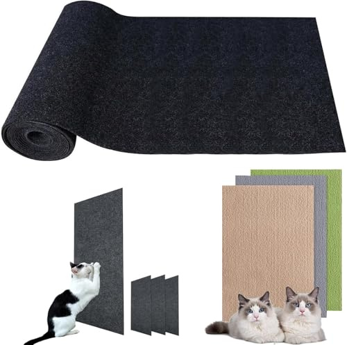 Selbstklebend Kratzmatte Katze,40×200cm DIY Climbing Cat Scratcher,Katzenkratzmatte für Schützt Teppiche,Trimmbare Selbstkleber Kratzwand Katzenkratzbretter,Protect Your Furniture from Claws