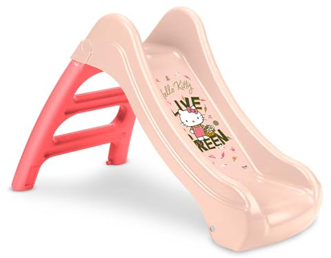 FEBER - Hello Kitty Slide, Kleiner Rutscher für den Garten, Rutschfeste Treppen, Farben, die gegen Sonnenlicht und Temperaturschwankungen resistent sind, Einfacher Aufbau, Ab 1 Jahr, Famosa (FE202000)
