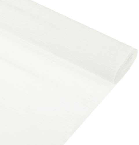 QUARKZMAN Kräppapper vit 25 cm x 2,5 m, pappersblommor kräppband crêpe papper, blomsterkräppor för hantverk fest skolpapper veckat papper förpackning blommor DIY, 2 rullar