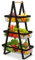 Lunriwis Cesta de frutas de 3 pisos, bandeja extraíble para frutas, 3 pisos, frutero de metal para pan, aperitivos, almacenamiento de verduras